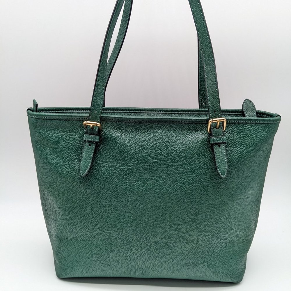 Coach Taylor pebbled leather tote - pine Green - Picture 10 of 16
